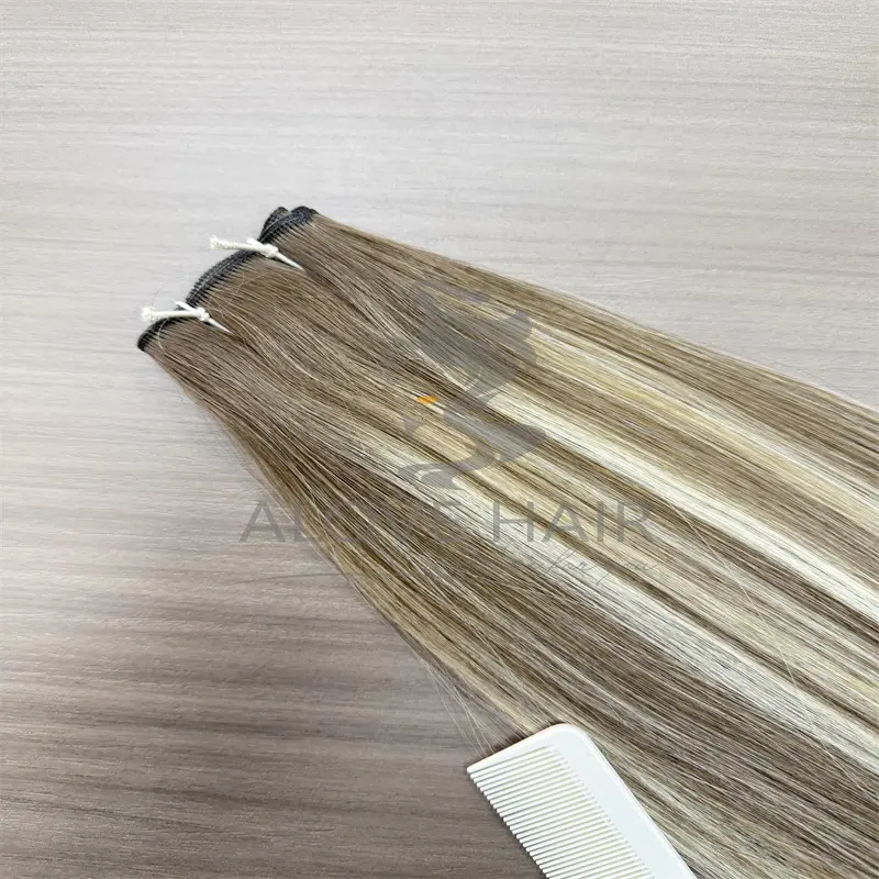 Balayage highlights Genius Wefts Hair Extensions