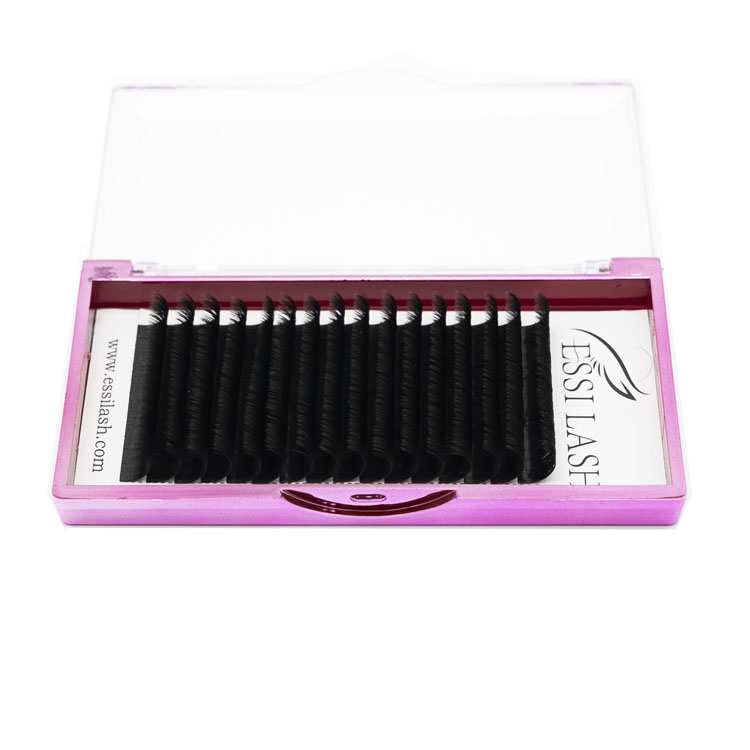 Wholesale Easy Fan Material In Korea 100% Silk Top Quality Blooming Eyelash Extensions J Curl Natural Best Individual 