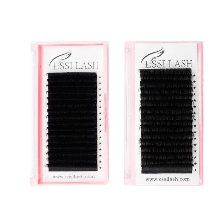  ESSI Eyelash Companies17MM PBT HS Chemical Private Label Supplies Perfect Silk Individual Easy Fan Lashes