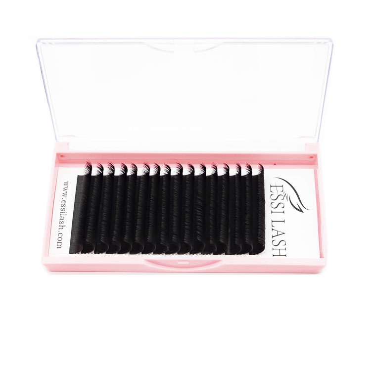 Professional ESSI Low MOQ Best Circle Round D Curl Packaging Eyelash Extension  Easy Fanning Lashes For Small Eyes